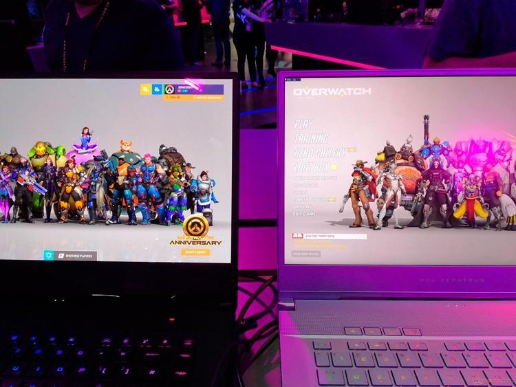 Сравнение изображения на ноутбуке ASUS Zephyrus S GX502 с OLED-экраном (слева) и IPS-дисплеем (справа)